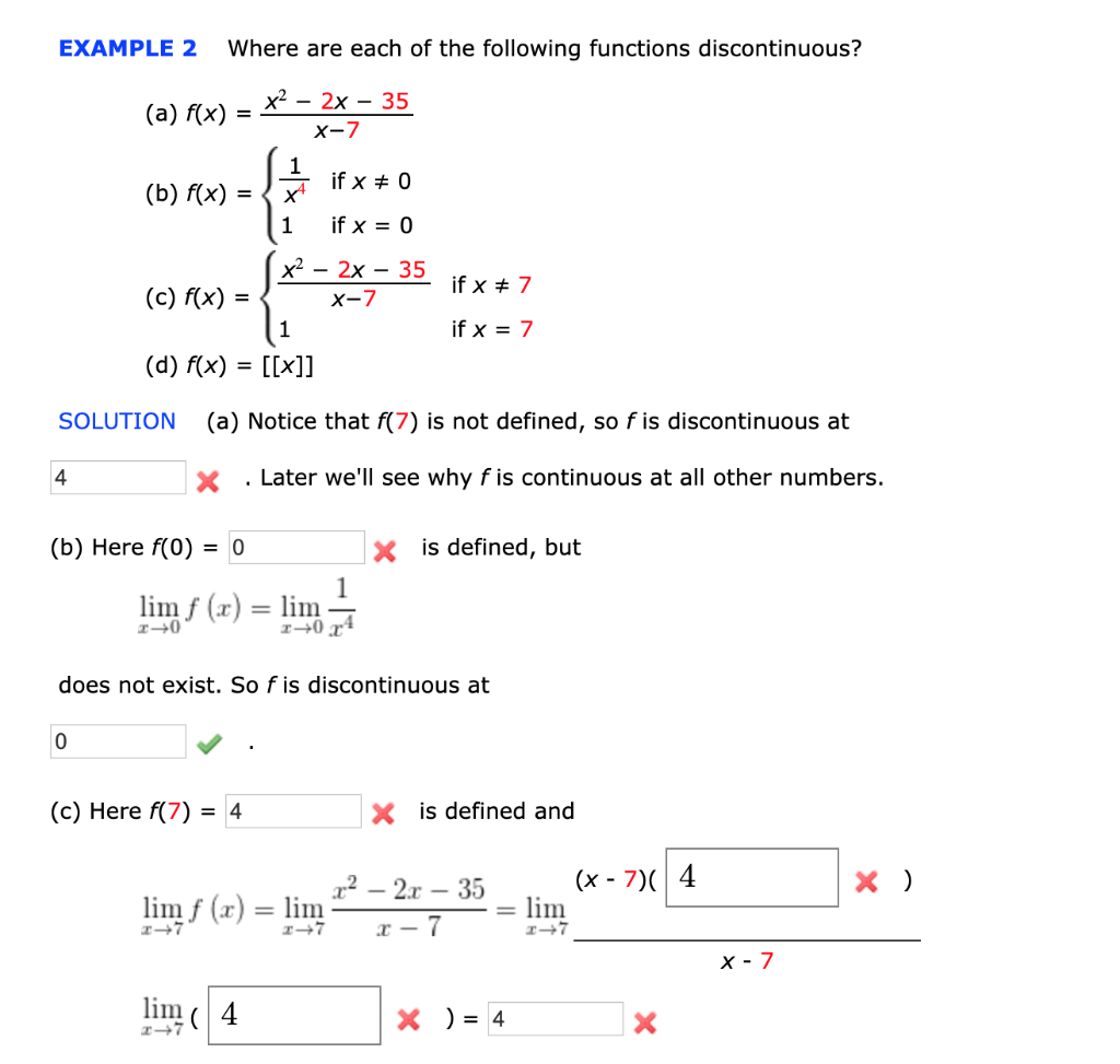 Solved Example 2 Where Are Each Of The Following Function Chegg Com