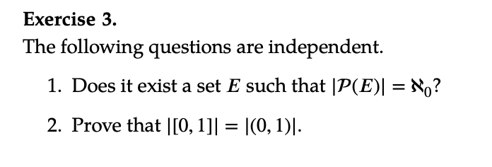 Solved Exercise 3. The following questions are independent. | Chegg.com