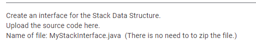 Solved Create an interface for the Stack Data Structure. | Chegg.com