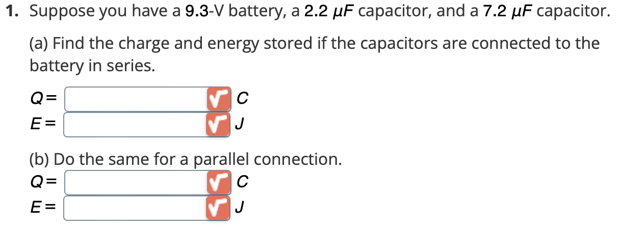 Solved Suppose You Have A 9.3-V Battery, A 2.2μF Capacitor, | Chegg.com