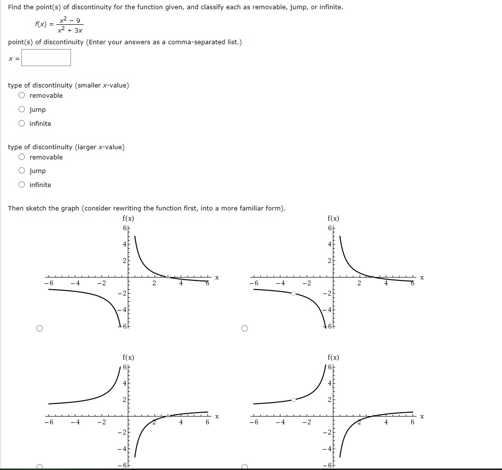 Solved Find the point(s) of discontinuity for the function | Chegg.com