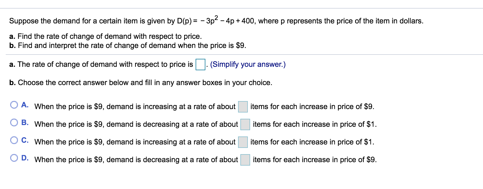 Solved Suppose the demand for a certain item is given by | Chegg.com
