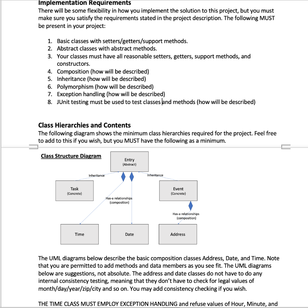 Implementation Requirements There will be some | Chegg.com