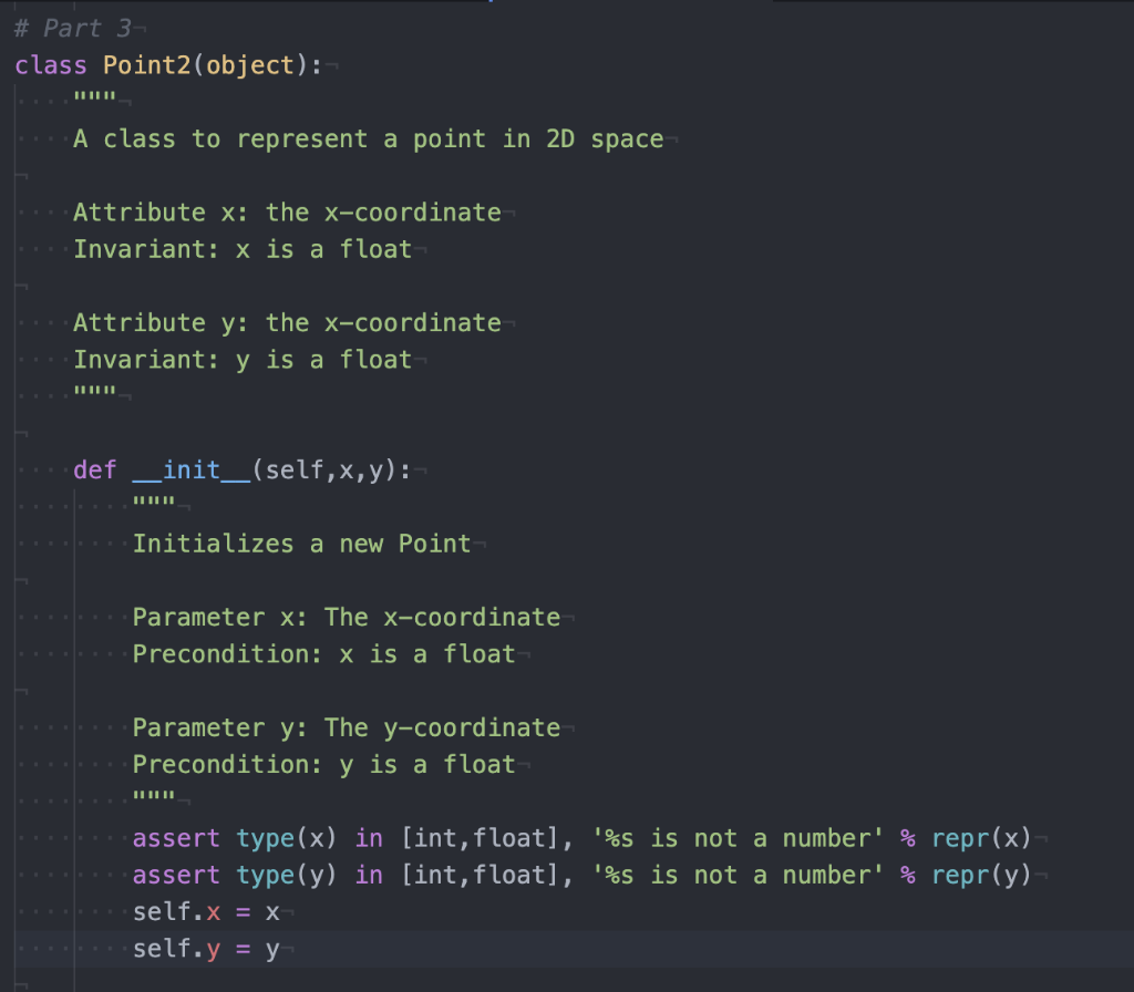 Solved # Part 3- class Point2 (object): A class to represent | Chegg.com
