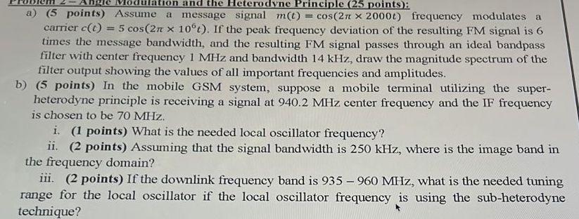 Solved C) Design An Armstrong Indirect FM Modulator To | Chegg.com