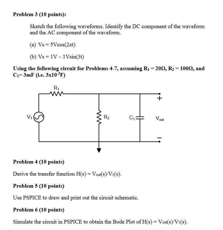 Solved Problem 3 (10 ﻿points):Sketch the following | Chegg.com
