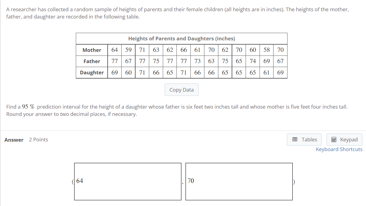 Solved A Researcher Has Collected A Random Sample Of Heights 4215