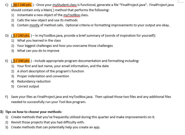 Solved TooL BoX I) - This assignment summarizes all that | Chegg.com