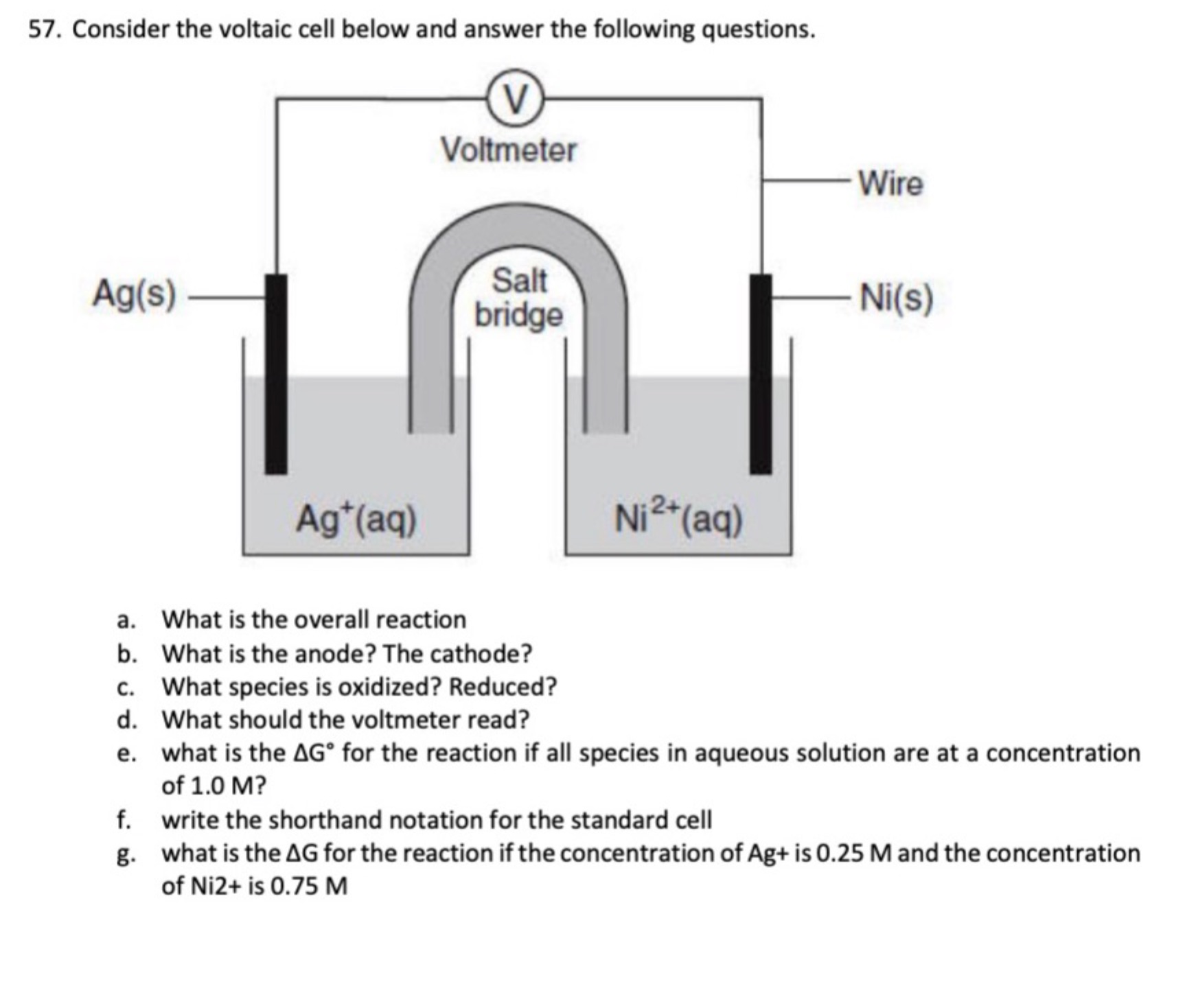 Solved Consider The Voltaic Cell Below And Answer The | Chegg.com