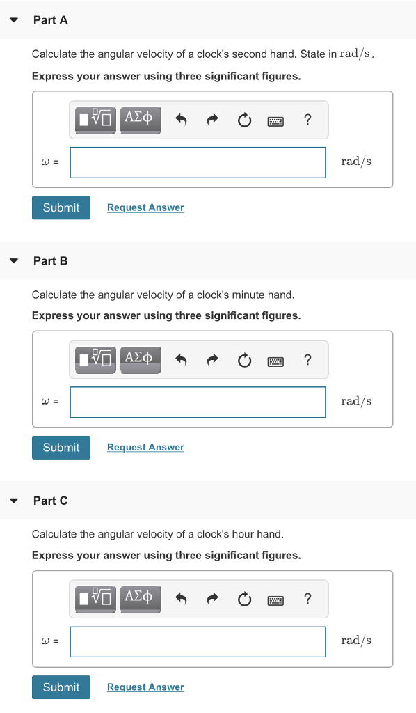 Solved PartA Calculate the angular velocity of a clock's