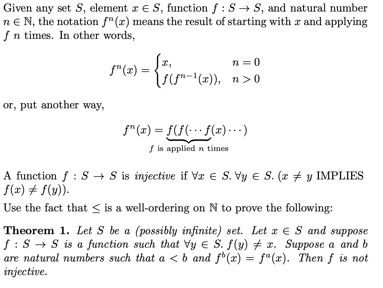 Solved Given Any Set S Element X E S Function F S S Chegg Com