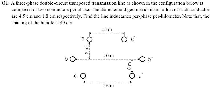 Solved Q1 A Three Phase Double Circuit Transposed Chegg Com