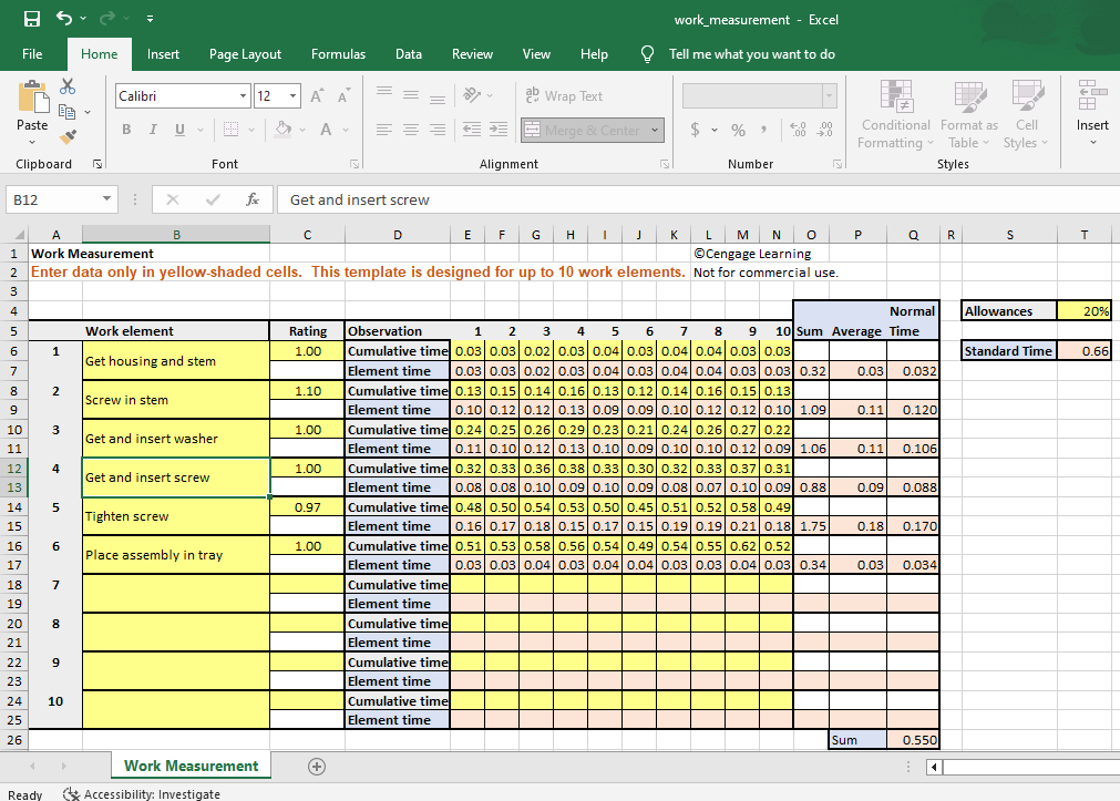 Solved Nine observations from a work measurement study using | Chegg.com