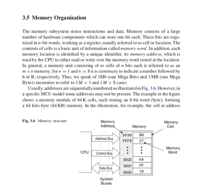 Solved Figure3.6 shows an example of a memory structure for | Chegg.com