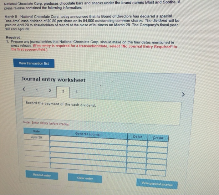 Solved National Chocolate Corp. produces chocolate bars and