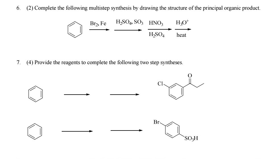 Solved 6. (2) Complete the following multistep synthesis by | Chegg.com