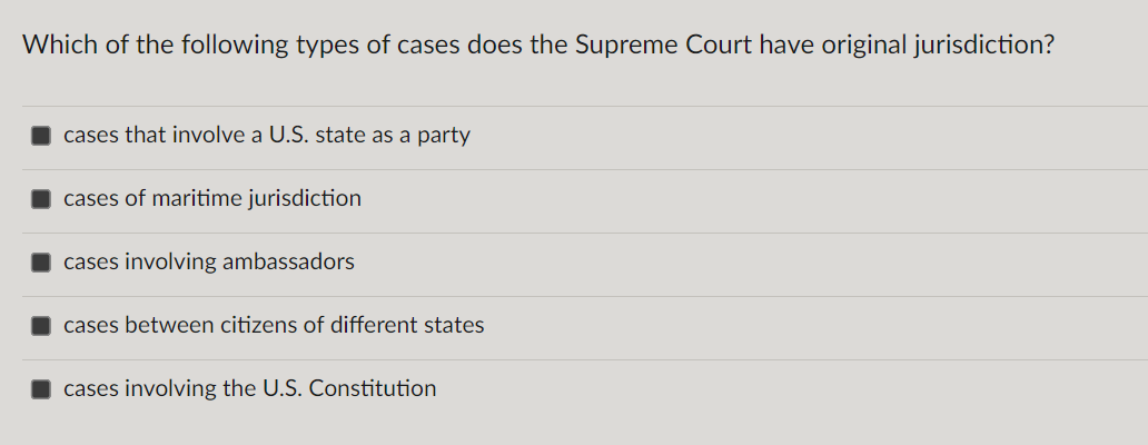 What cases does the shop supreme court have original jurisdiction