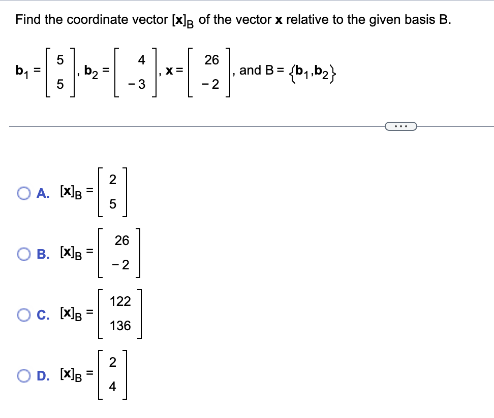 solved-find-the-coordinate-vector-x-b-of-the-vector-x-chegg