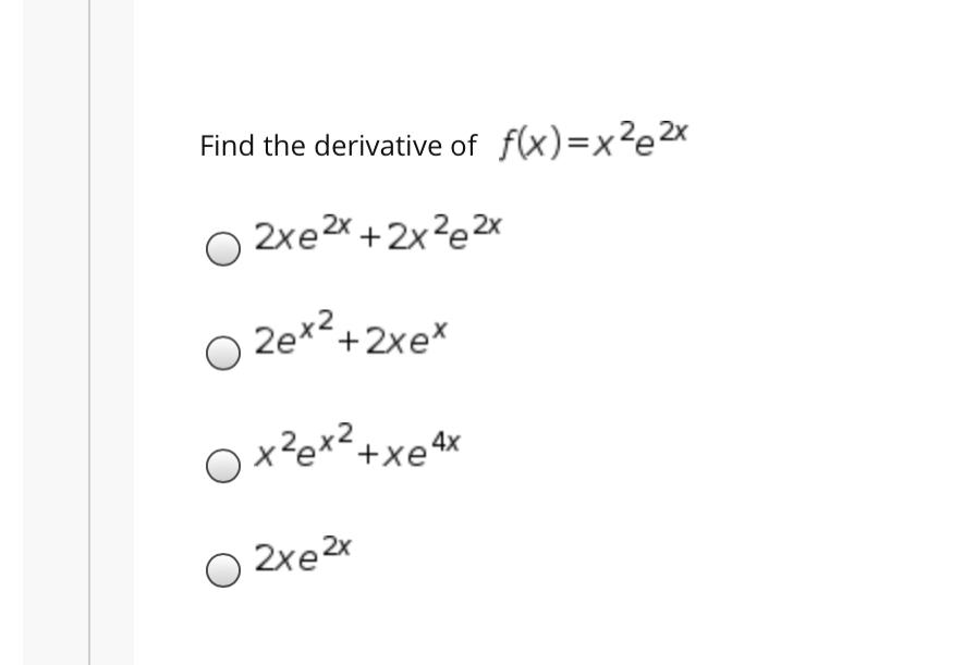 derivative of xe 2 x