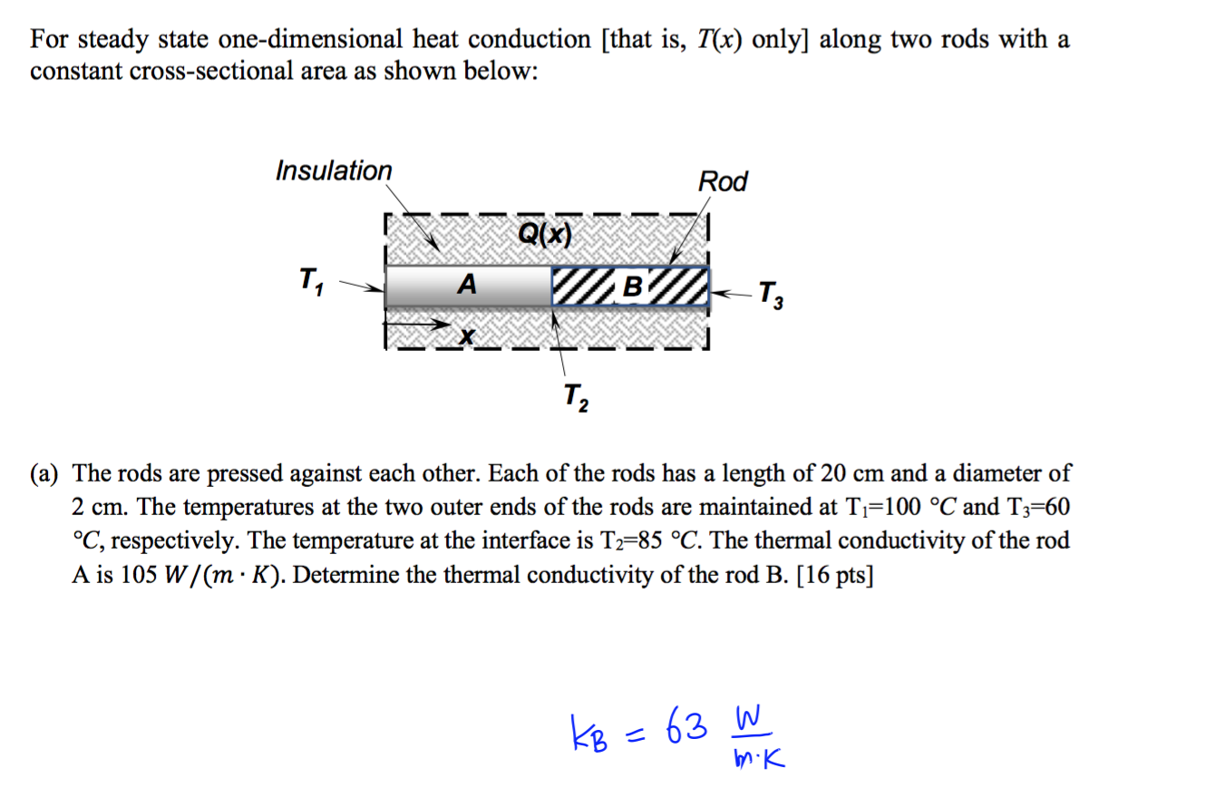 Solved For Steady State One Dimensional Heat Conduction 7248