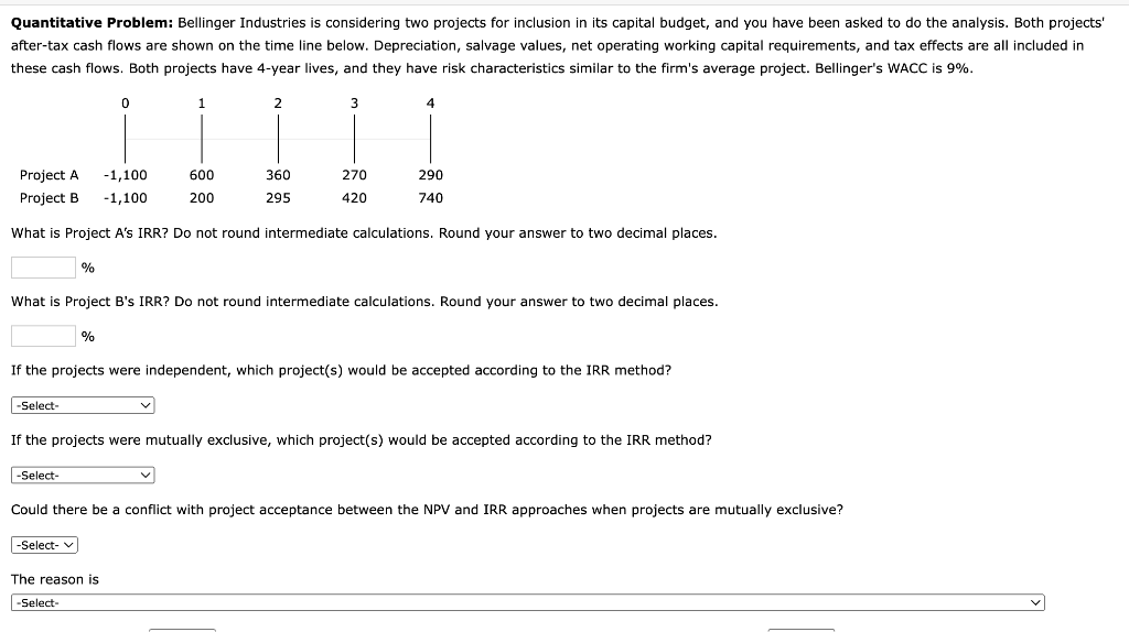 Solved Quantitative Problem Bellinger Industries is