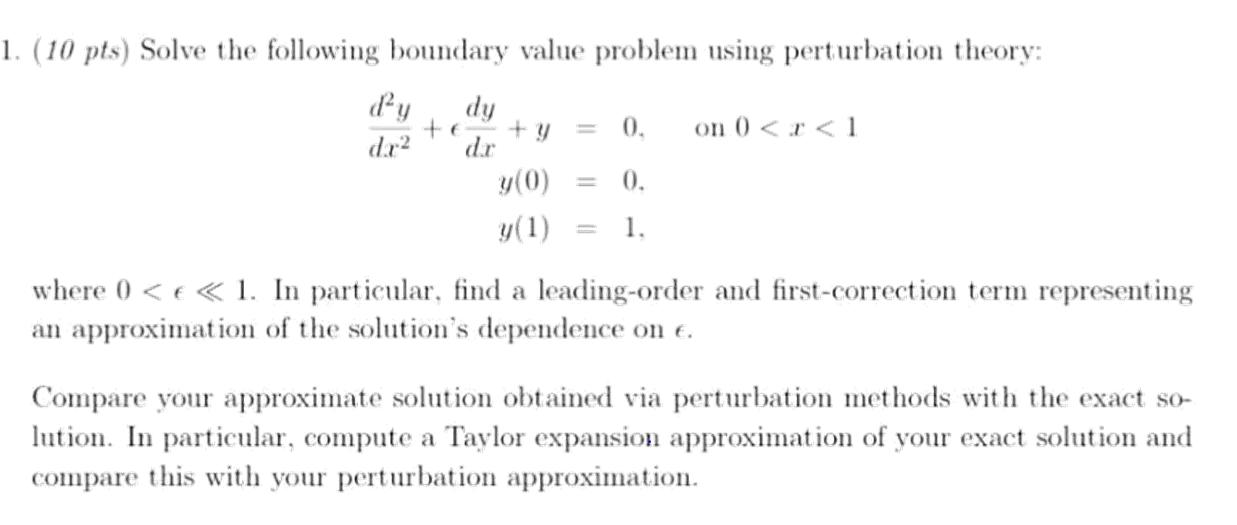 Perturbation Theory Comprises Mathematical Methods | Chegg.com