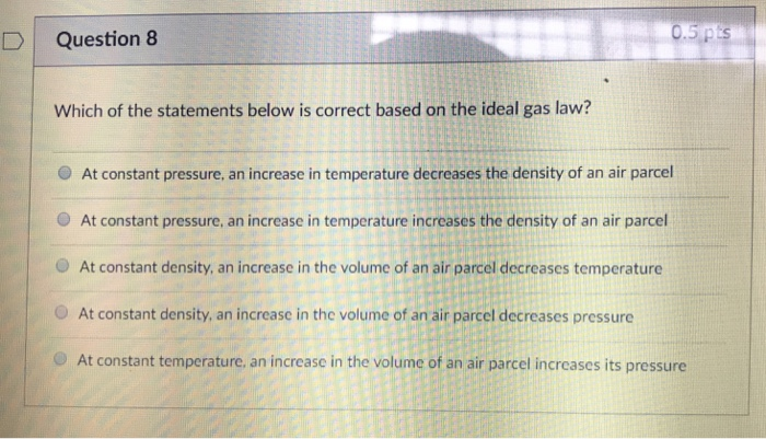 Solved D Question 8 0.5 ps Which of the statements below is | Chegg.com