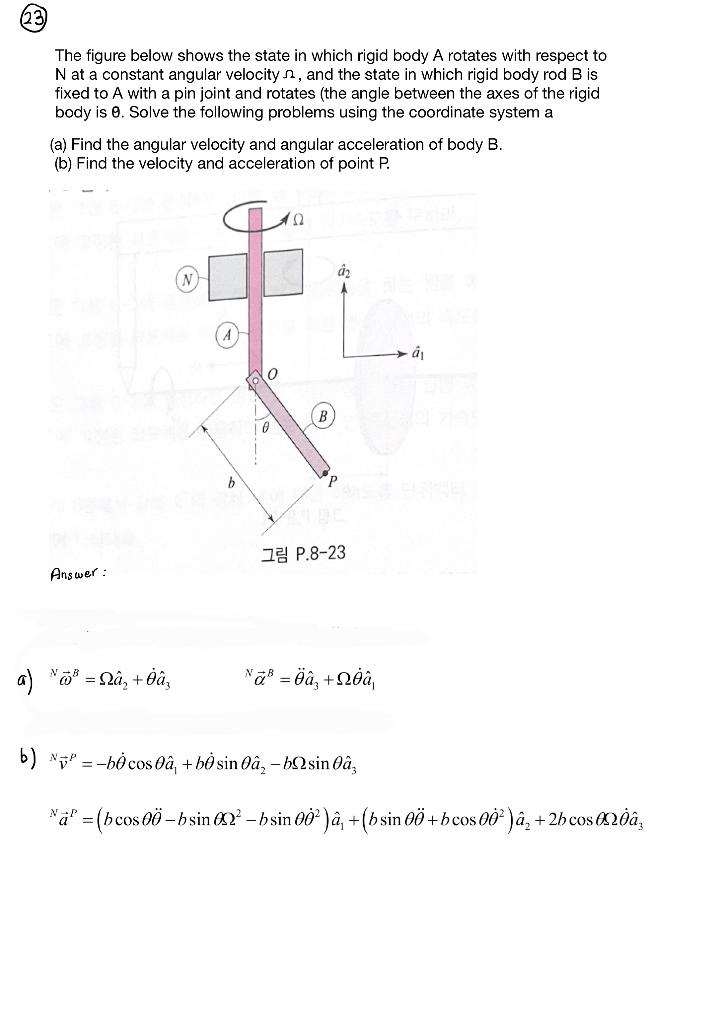 Solved The figure below shows the state in which rigid body | Chegg.com