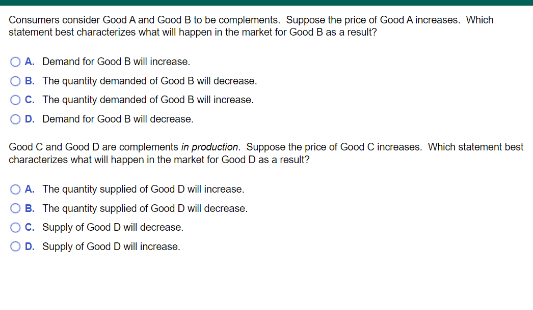 Solved Consumers Consider Good A And Good B To Be | Chegg.com