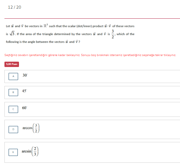 Solved 12 Let U And U Be Vectors In R Such That The S Chegg Com