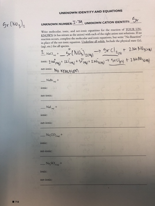 Solved Using chemistry knowledge use Sr(NO3)2 to react | Chegg.com