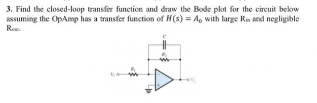 Solved 3. Find the closed-loop transfer function and draw | Chegg.com