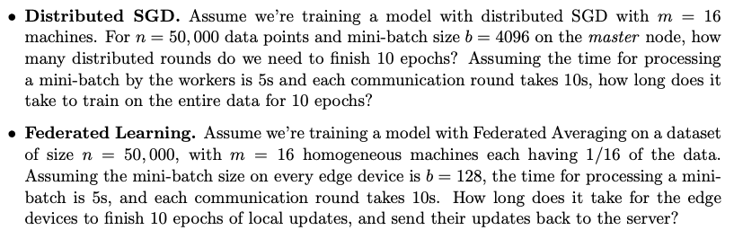 Distributed SGD. Assume we're training a model with | Chegg.com