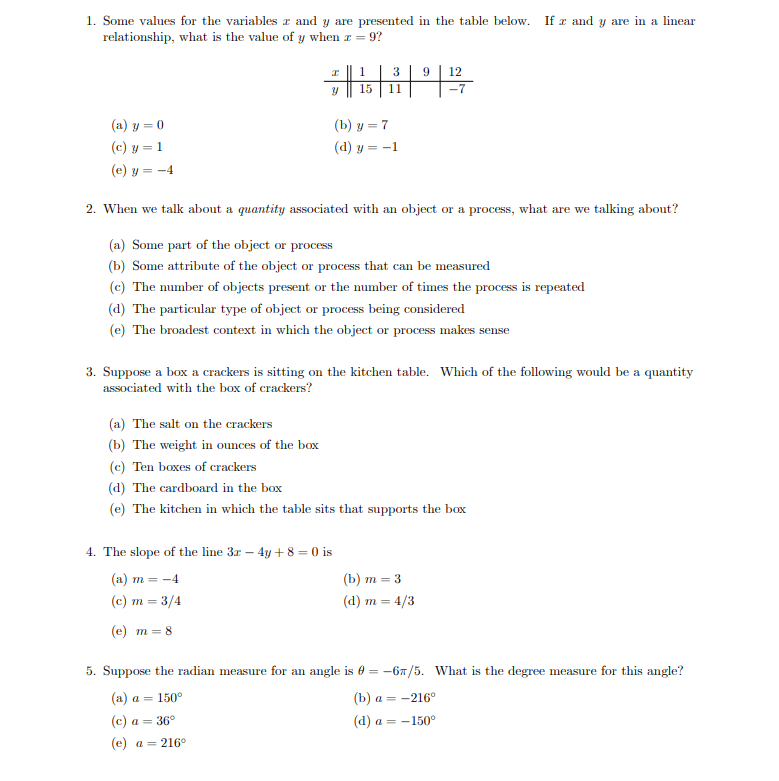 Solved 1. Some values for the variables x and y are | Chegg.com