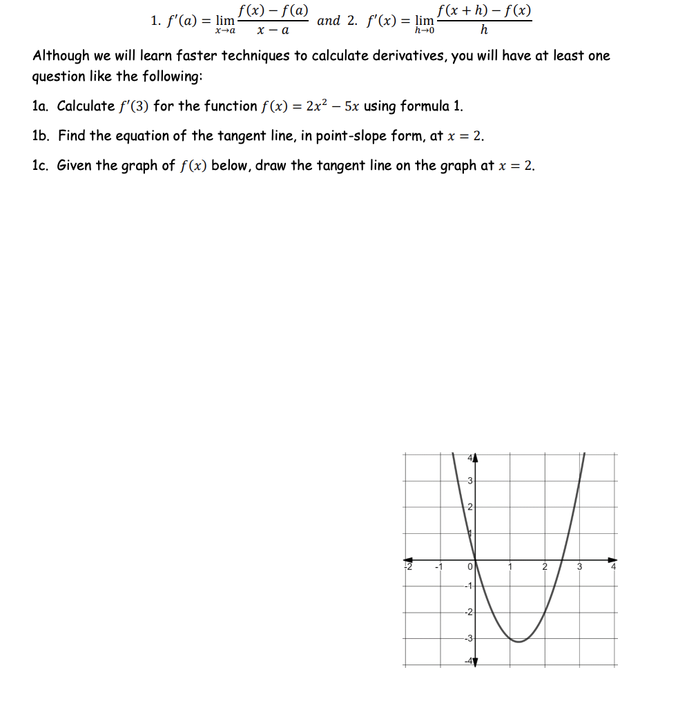 Solved F X F A 1 F A Lim F X H F X And 2 Chegg Com