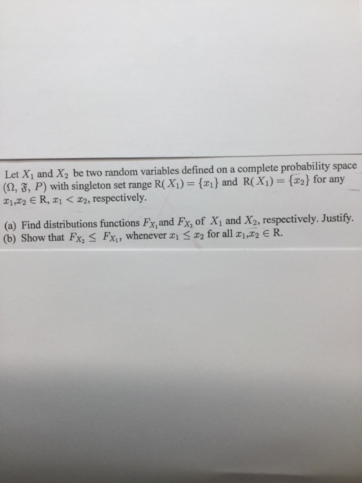 Solved Let Xi and X2 be two random variables defined on a | Chegg.com
