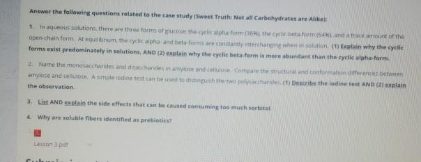 Sweet truth not all carbohydrates are alike case study answers image