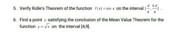 Solved 5. Verify Rolle's Theorem Of The Function F(x) = Sin | Chegg.com