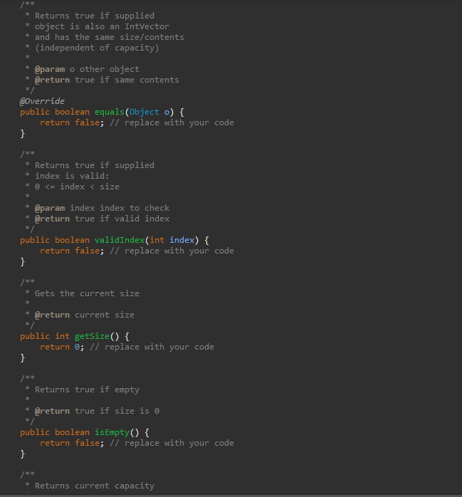 JAVA Your task is to implement the IntVector class, | Chegg.com