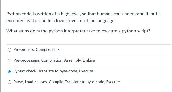 Solved Python code is written at a high level, so that | Chegg.com