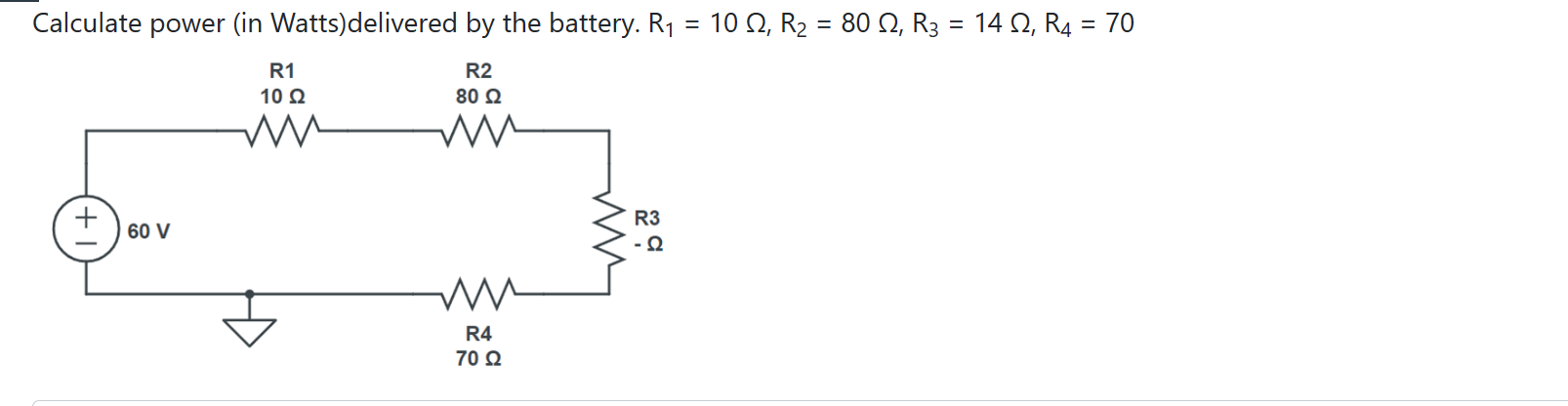 Solved Calculate Power (in Watts) Delivered By The Battery. | Chegg.com