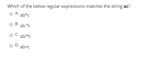 Solved Which of the below regular expressions matches the | Chegg.com