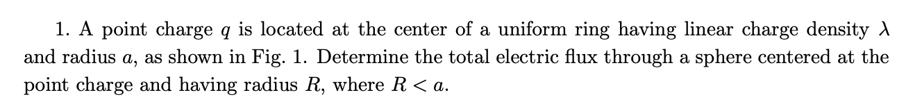 Solved 1. A point charge q is located at the center of a | Chegg.com