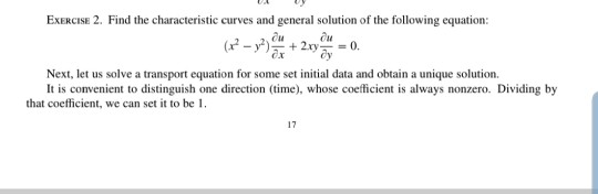 Solved EXERCISE 2. Find the characteristic curves and | Chegg.com