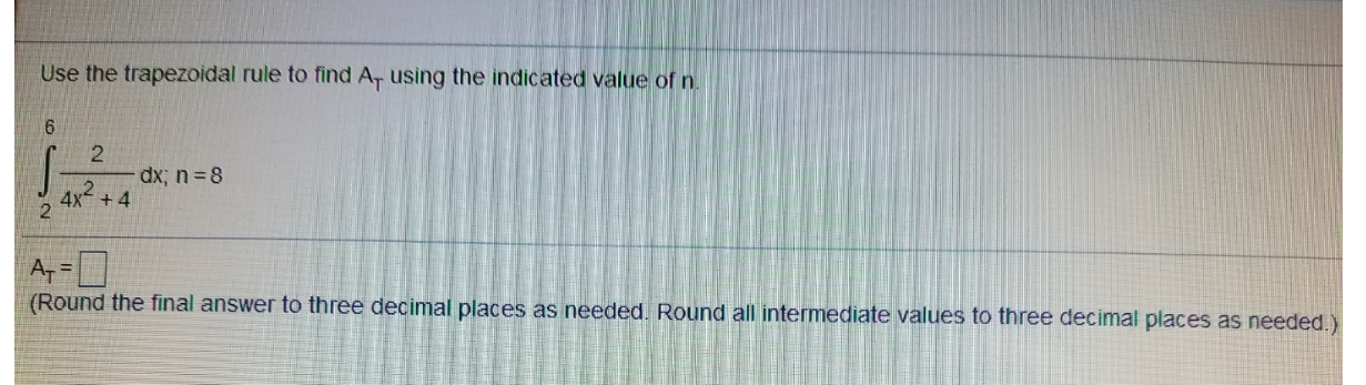 Trapezoidal rule practice problems picture