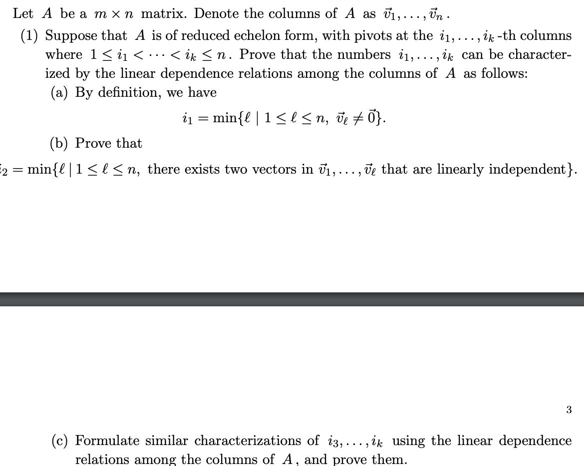 (3) Using (1) And (2), Show That The Pivot Positions | Chegg.com