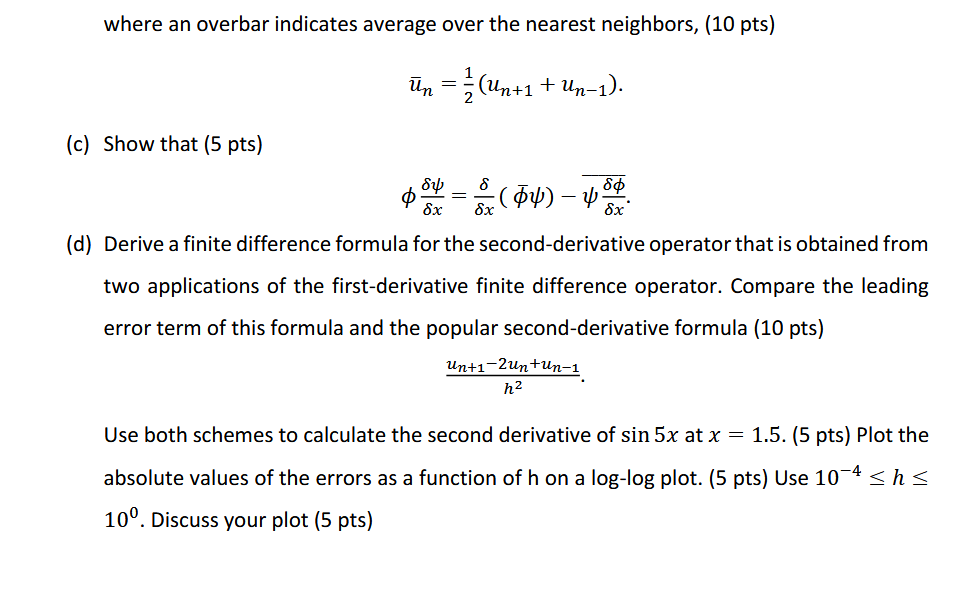 Solved 8= eonsider the central finite difference operator | Chegg.com