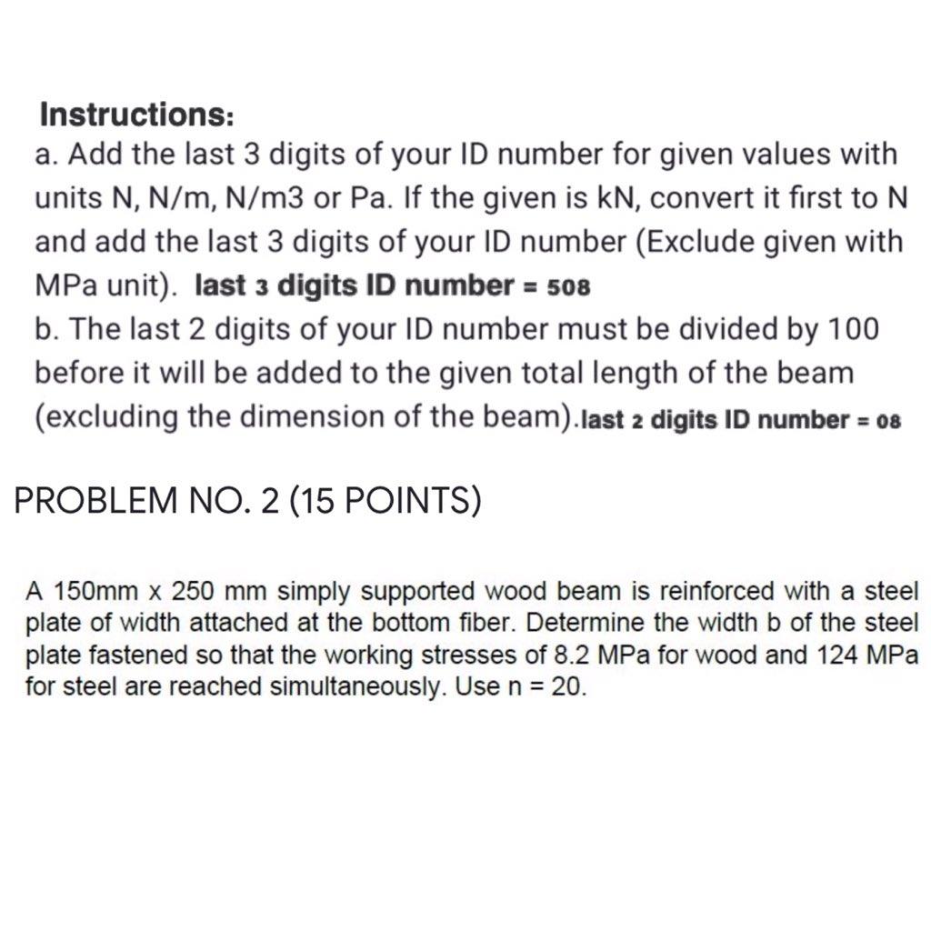Solved Instructions: a. Add the last 3 digits of your ID | Chegg.com