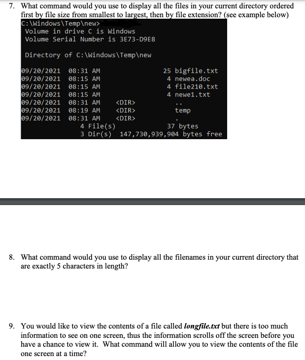 solved-7-what-command-would-you-use-to-display-all-the-chegg