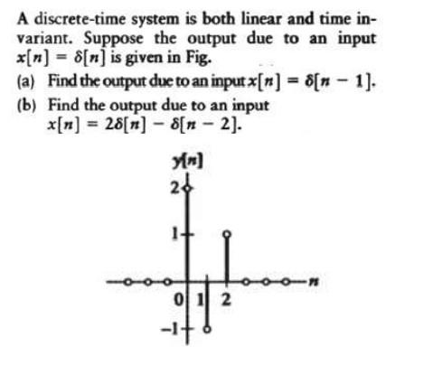 Solved = A Discrete-time System Is Both Linear And Time In- | Chegg.com